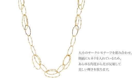 K18YG サークルデザインチェーンネックレス アクセサリー ファッション 