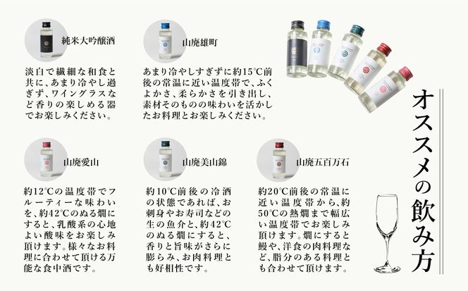 農口尚彦研究所 日本酒 飲み比べセット《純米大吟醸山田錦と山廃シリーズ》100ml × 5 Bottles Discovery Set 024016