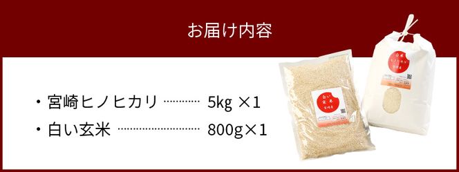 宮崎ヒノヒカリ延岡産白米と白い玄米セット 合計5.8kg N0149 宮崎ヒノヒカリ延岡産白米と白い玄米セット 合計5.8kg N0149
