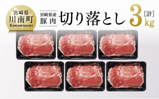 宮崎県産豚肉切り落とし3kg [G7519]