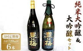 3回定期便  純米大吟醸＆大吟醸セット 720ml各1本（合計6本） - お酒 純米酒 日本酒 地酒 飲み比べ 龍奏 鶯寿 宅飲み お祝い 高木酒造株式会社 高知県 香南市 【冷蔵】 Wgs-0082