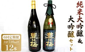 6回定期便 純米大吟醸＆大吟醸セット 720ml各1本（合計12本） - お酒 純米酒 日本酒 地酒 飲み比べ 龍奏 鶯寿 宅飲み お祝い 高木酒造株式会社 高知県 香南市【冷蔵】 Wgs-0083