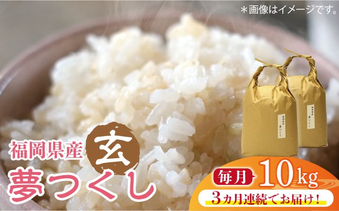 [先行予約][全3回定期便]福岡の食卓ではおなじみの人気のお米「夢つくし」5kg×2袋 [10kg] [玄米][2024年11月下旬以降順次発送][築上町][株式会社ベネフィス][ABDF127]