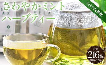 さわやかミントハーブティー 合計216袋 12回定期便 - お茶 飲み物 ティーバッグ 茶葉 ミント ハーブ Wgr-0076