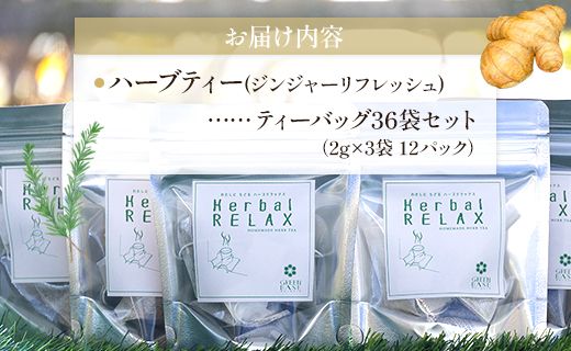 ハーブティー(ジンジャーリフレッシュ) 36袋 - お茶 飲み物 ティーバッグ 茶葉 生姜 ローズマリー ハーブ リラックス gr-0163