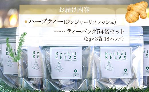 ハーブティー(ジンジャーリフレッシュ) 54袋 - お茶 飲み物 ティーバッグ 茶葉 生姜 ローズマリー ハーブ リラックス gr-0164