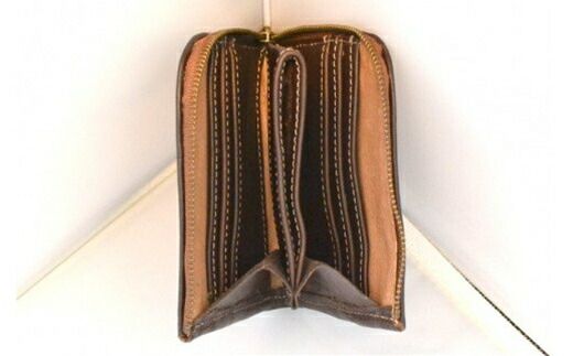 158-1056-031　L型ハーフサイズ財布（茶）