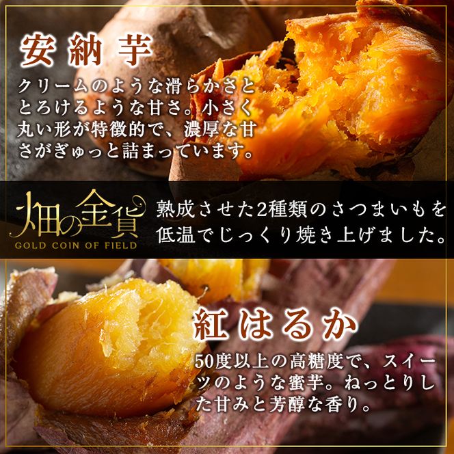 a800 ＜先行予約受付中！2024年4月以降順次発送予定＞畑の金貨・冷凍焼き芋セット(安納芋1kg・紅はるか2kg)計3kg【甘いも販売所】姶良市 焼芋 おやつ