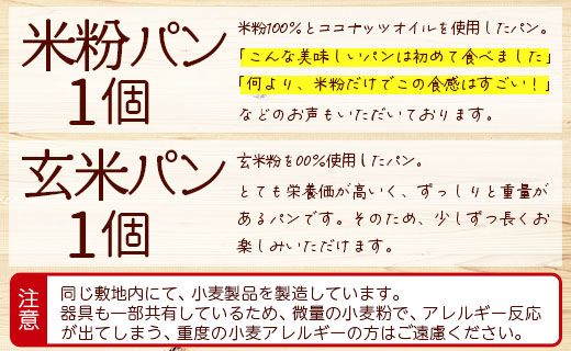 グルテンフリー 米粉パン 玄米パン セット(合計２個) - 食パン 食事パン 朝食 ブレッド 小麦粉不使用 アレルギー ココナッツオイル ヴィーガン an-0013