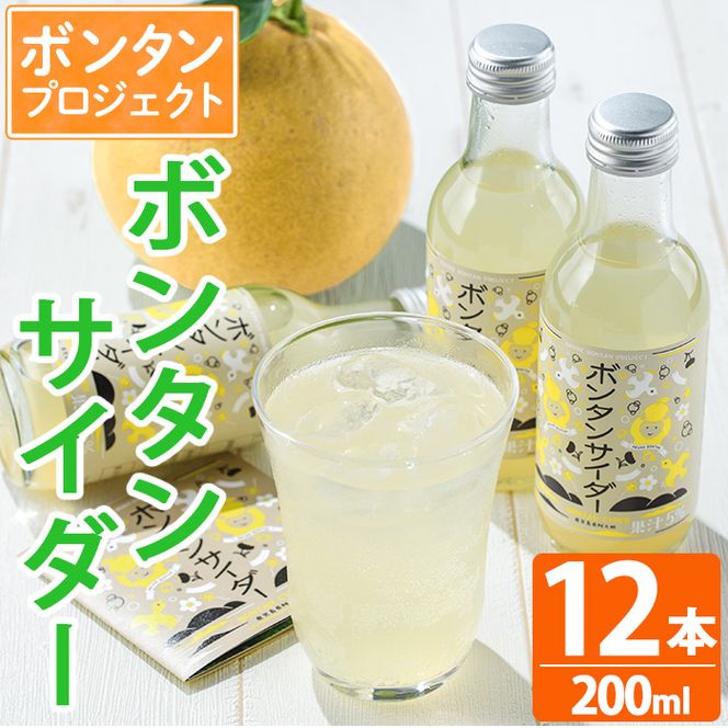 ボンタンサイダー(12本)一つ一つ手作業で皮を剥き、果汁をしぼり仕上げました！ぼんたん ボンタン 文旦 サイダー ジュース 飲み物 飲料 果汁 フルーツ 果物 炭酸【ボンタンプロジェクト】a-16-11