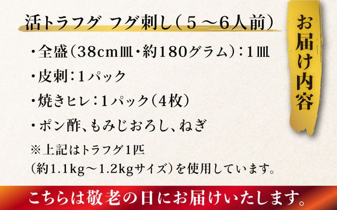 【敬老の日にお届け！】【長崎県産】活トラフグ フグ刺し（５～6人前） / ふぐ 刺身 南島原市 / ながいけ[SCH067]