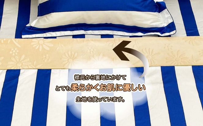 EZ239 シングル 布団カバー LANCETTI ランチェッティ Colorfulstripe カラフルストライプ | 暖カバー | ブルー | 日本製  | 【大恒リビング】