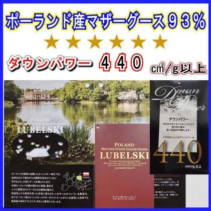 羽毛肌掛け布団 ダブル【ポーランド産マザーグース９３％】羽毛布団 羽毛肌布団 【ダウンパワー440】羽毛肌ふとん 寝具 肌ふとん  夏用羽毛肌布団 190×210cm FAG073