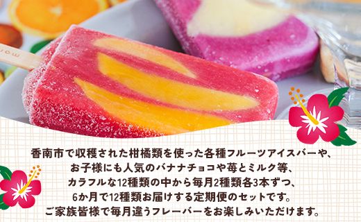 【6か月定期便】マナマナ 手作りアイスキャンデー 12種類セット 合計36本 - スイーツ デザート 果物 フルーツ 詰め合わせ ギフト のし 株式会社ヤ・シィ 高知県 香南市 Wys-0023