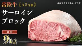 【 常陸牛 】 A5等級 サーロイン ブロック 選べる容量 9kg （茨城県 共通返礼品：守谷市） 国産 ステーキ 焼き肉 ブロック肉 牛肉 やきにく ヒタチギュウ ひたちぎゅう ブランド牛肉 ブランド牛 国産牛 黒毛和牛 和牛 国産黒毛和牛 お肉 A5ランク [BX124-NT]