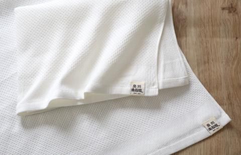 G1897 【ハニカム織】“軽くてすぐ乾く”大きめバスタオル２枚セット（ホワイト）