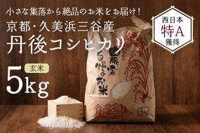 【小さな小さな集落から絶品のお米をお届け！】西日本最多特A獲得★農家直送★ 2024年産 京都・久美浜三谷産 丹後コシヒカリ「三谷幸米」 玄米 5kg　令和6年産 MM00012