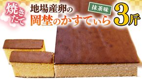 焼き立て！地場産卵の岡埜のかすてぃら3斤（抹茶味）かすてら カステラ 地場産 卵[AS008ci]