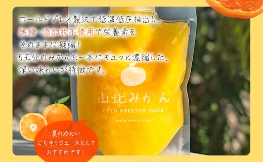 山北みかんコールドプレスジュース 10本セット - 柑橘 ミカン 蜜柑 果物 フルーツ 果汁 100％ 濃縮 飲料 飲み物 詰め合わせ ギフト 贈り物 プレゼント のし対応可 特産品 EIMONS株式会社 高知県 香南市【冷凍】 ei-0002