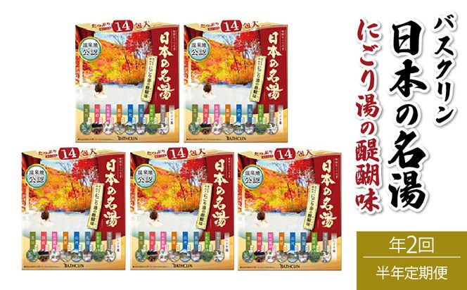 【全2回定期便】入浴剤 バスクリン 5箱 セット 3ヶ月 定期便 2回 配送 にごり湯 日本 名湯 温泉 疲労 回復 お風呂 日用品 バス用品 温活