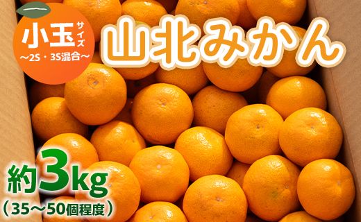 山北みかん 小玉サイズ(2S,3Sサイズ) 3kg 約35～50個入り 甘い - 果物 フルーツ 柑橘類 温州みかん ミカン 蜜柑 甘い おいしい 美味しい 山北みらい 高知県 香南市 yk-0028