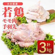 大分県産 若鶏 モモ肉 手羽先 セット (合計3kg・2種) 国産 手羽先 もも 惣菜 おかず 唐揚げ 煮物 セット 詰め合わせ 冷凍 大分県 佐伯市【CQ10】【(株)Aコープ九州鶴見店】