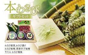 ＜薬莱わさび＞船形山系の湧水で育てた本わさび(2本)&わさび加工品3種&青唐辛子味噌 [加美町振興公社 宮城県 加美町 44581312]