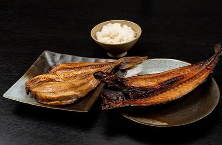 F4021 【年3回お届け】【2月より順次発送】旬の地魚と手造りおまかせ干物と塩引鮭半身のセット