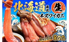 北見市加工 生冷本ズワイガニセット 800g 昆布入 ( 海鮮 魚介類 魚介 蟹 かに カニ セット 鍋 カニ鍋 カニ爪 ズワイガニ かにしゃぶ カット済 贈答 ギフト )【094-0071】