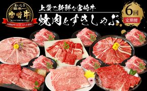 宮崎牛　焼肉とすきしゃぶ６回定期便 K18_T011_5