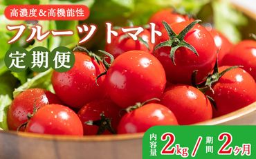 フルーツトマト 高糖度 定期便 2kg 2カ月定期便 合計4kg 高機能性 - 甘美の舞 期間限定 季節限定 野菜 やさい フルティカ 完熟 ミニトマト プチ 新鮮 お弁当 贈り物 サラダ 産地直送 高知県 香南市 Wkr-0034