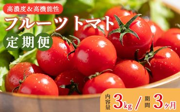 高糖度＆高機能性 フルーツトマト 3kg 3カ月定期便 合計9kg - 甘美の舞 期間限定 季節限定 野菜 やさい フルティカ 完熟 ミニトマト プチ 新鮮 お弁当 贈り物 サラダ 産地直送 高知県 香南市 Wkr-0038