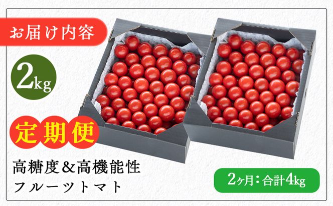 フルーツトマト 高糖度 定期便 2kg 2カ月定期便 合計4kg 高機能性 - 甘美の舞 期間限定 季節限定 野菜 やさい フルティカ 完熟 ミニトマト プチ 新鮮 お弁当 贈り物 サラダ 産地直送 高知県 香南市 Wkr-0034