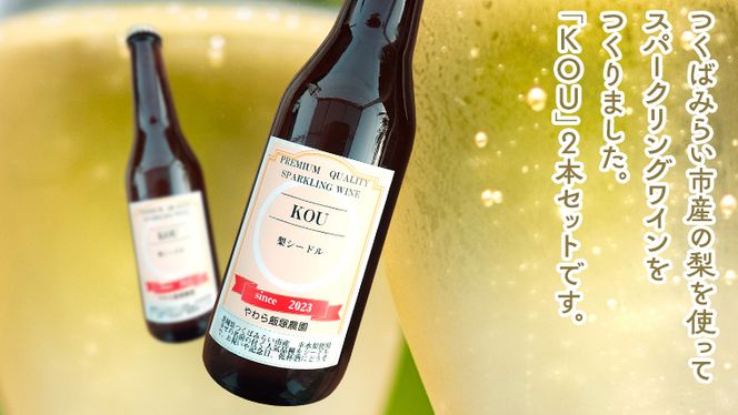 つくばみらい市産の 梨 を使った スパークリングワイン 「 KOU 」 2本 入 ワイン シードル お酒 酒 果実酒 フルーツ 果物 なし [CZ04-NT]