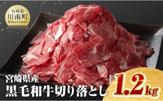 宮崎県産黒毛和牛切り落とし 1.2kg【 ミヤチク 生産者支援 牛肉 牛 肉 黒毛和牛 国産 九州産 宮崎県産 】[D00645]
