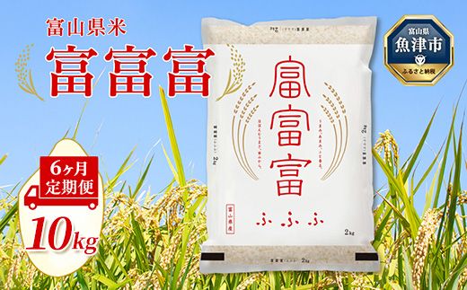 定期便 米 10kg (5kg×2袋) 6ヶ月 富富富 ふふふ 富山 こめ コメ お米 おこめ 白米 精米 6回 お楽しみ