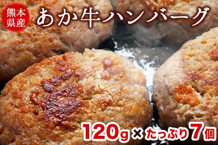 熊本県産あか牛ハンバーグ 7個入《30日以内に出荷予定(土日祝除く)》---hkw_fschamburg_30d_23_14000_840g---