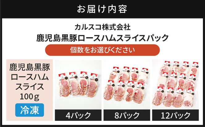 ＜個数が選べる！＞鹿児島黒豚ロースハムスライスパック　K038-003