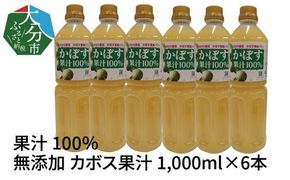 【F10042】【大分県】【果汁100％】【無添加】カボス果汁　1,000ml×6本