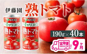 【9ヶ月定期便】伊藤園 熟トマト 190ｇ×40本【定期便 全9回 野菜飲料 野菜ジュース 野菜汁 トマトジュース ジュース 飲料 ソフトドリンク 完熟トマト】 [D07315t9]