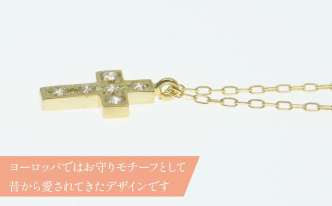 K18イエローゴールド プチクロス ダイヤネックレス 管理番号