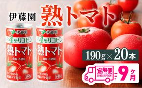 【9ヶ月定期便】伊藤園 熟トマト 190ｇ×20本【定期便 全9回 野菜飲料 野菜ジュース 野菜汁 ジュース トマトジュース 飲料 ソフトドリンク 完熟トマト】 [D07314t9]