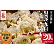 鹿児島県志布志産黒豚使用 南国熊曽黒豚五目シュウマイ 計20個(10個x2パック) a0-333