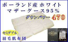 羽毛肌掛け布団 セミダブル【ポーランド産マザーグース９５％】羽毛布団 羽毛肌布団 【ダウンパワー470】羽毛肌ふとん 寝具 肌ふとん  夏用羽毛肌布団 170×210cm FAG072