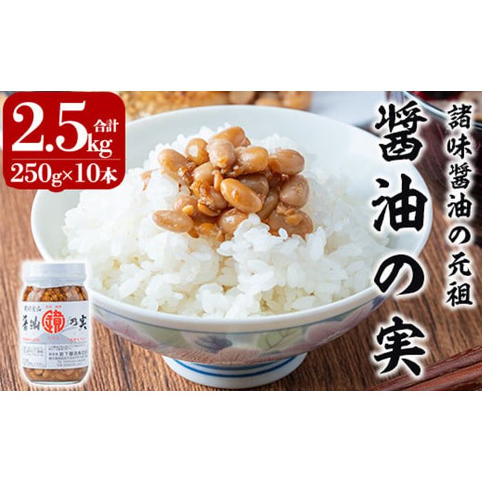 a756 醤油の実(2.5kg・250g×10本)[岩下醸造]国産 姶良市産 もろみ 諸味 ご飯のお供 おかず 大豆 発酵食品 常温 常温保存