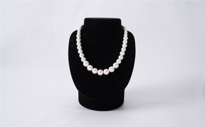 GL015コットンパール「ホワイト」シンプルショートネックレス(金具ゴールド)とピアス３点セット