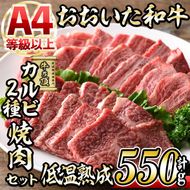 おおいた和牛 カルビ 2種焼肉セット (合計550g・赤身カルビ250g+カルビ300g) 国産 牛肉 肉 霜降り 低温熟成 A4 和牛 ブランド牛 焼肉 BBQ 冷凍 大分県 佐伯市【DH211】【(株)ネクサ】