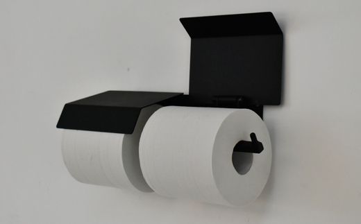 D63-04 アイアン ムクペーパーホルダーA 2連 (トイレ用鉄製家具)