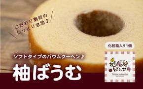 柚バウムクーヘン　＜洋菓子 菓子 デザート スイーツ ケーキ 柚子 ゆず ユズ ギフト お土産 ハード ソフト 愛媛県 鬼北町＞