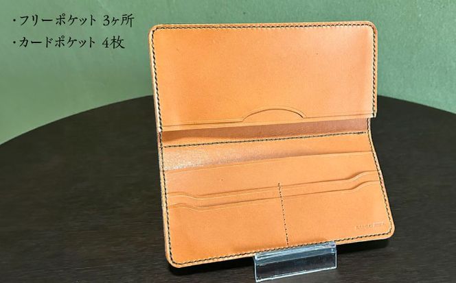 【職人手作り】迷彩柄イタリア産エル・ヴァケーロ牛革 二つ折り長財布　（迷彩柄2色）《築上町》【たけもとかばん】 革製品 レザー 牛革 [ABAM040]